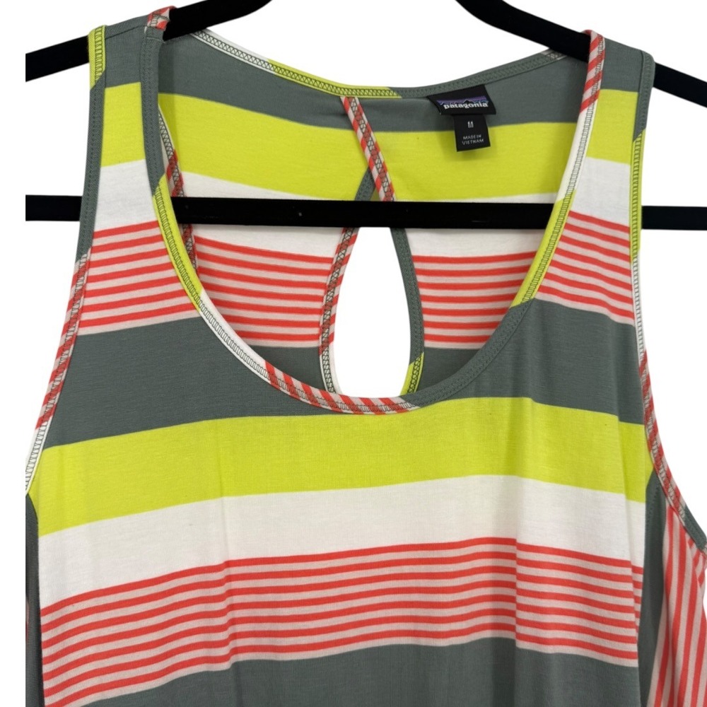 Patagonia Womens West Ashley Dress Fitz Stripe Micro Hemlock Green Size Medium - Picture 5 of 14